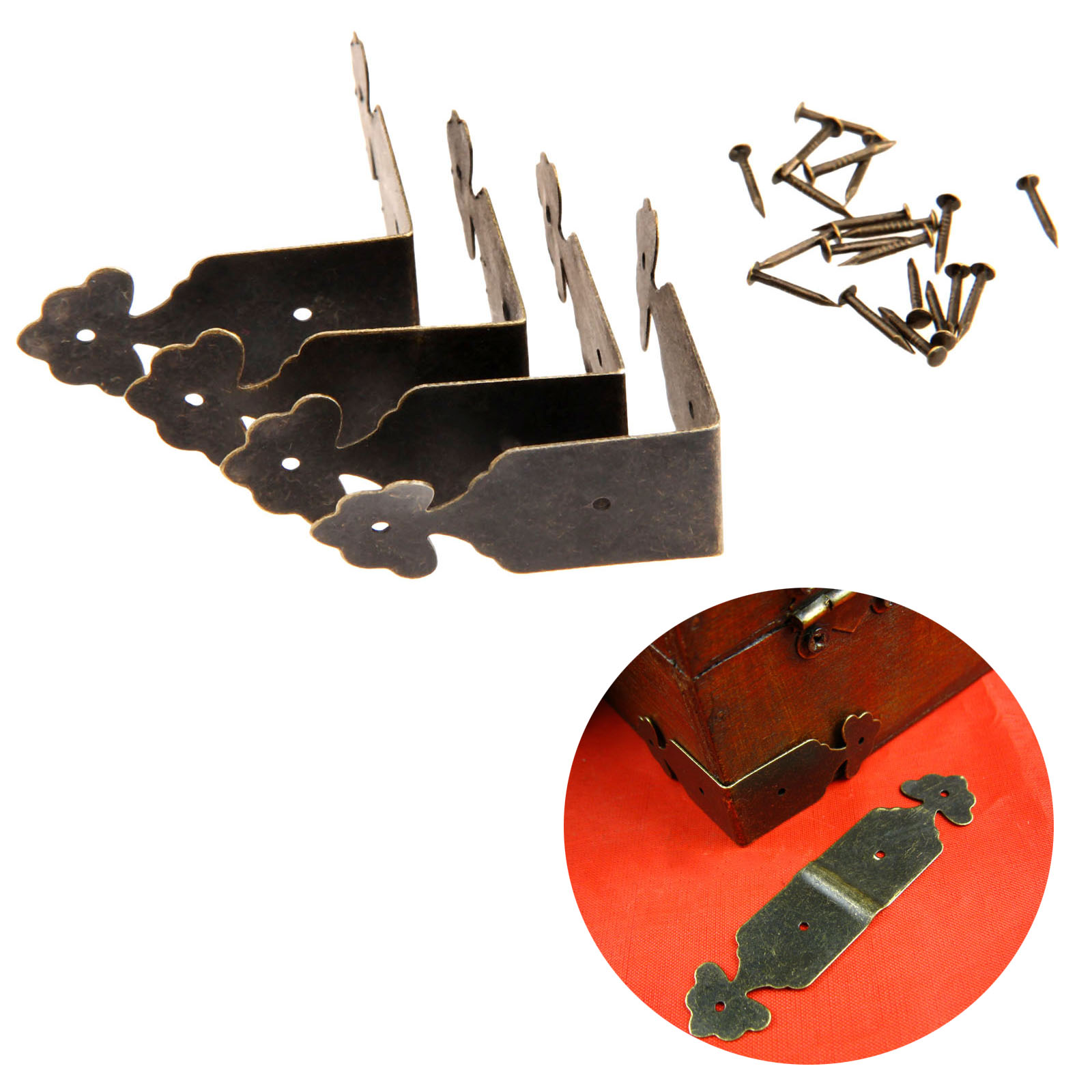 Furniture Hardware Covers - 4pcs Decorative Corner Protectors Iron Flower