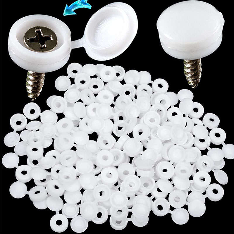 White Hinged Plastic Screw Cap - Furniture Hardware Covers ulasan dan harga