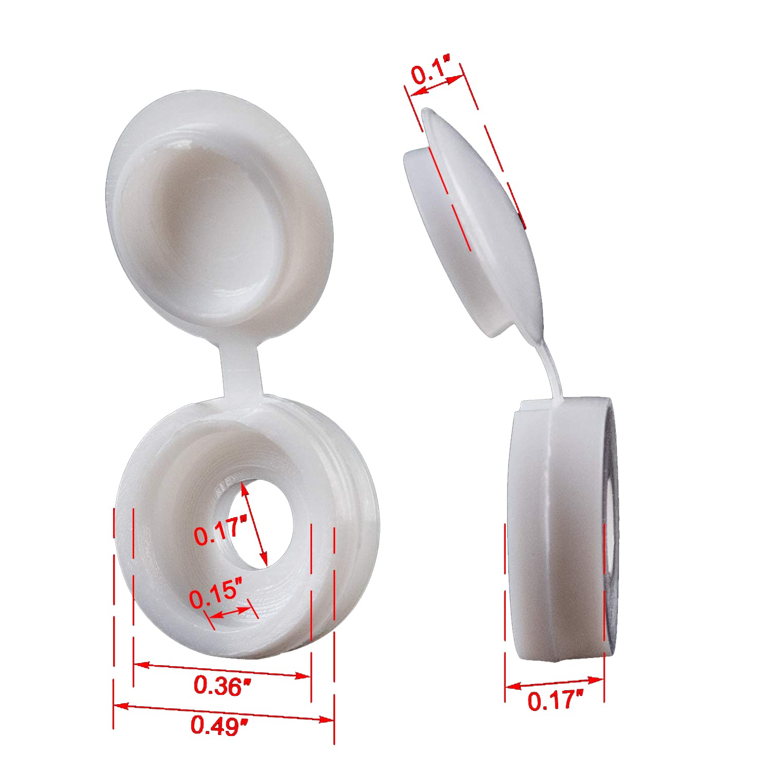 White Hinged Plastic Screw Cap - Furniture Hardware Covers ulasan dan harga