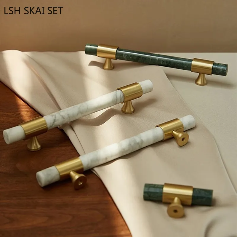 1Pc Marble Brass Handle Nordic - Furniture And Hardware Supplies ulasan dan harga