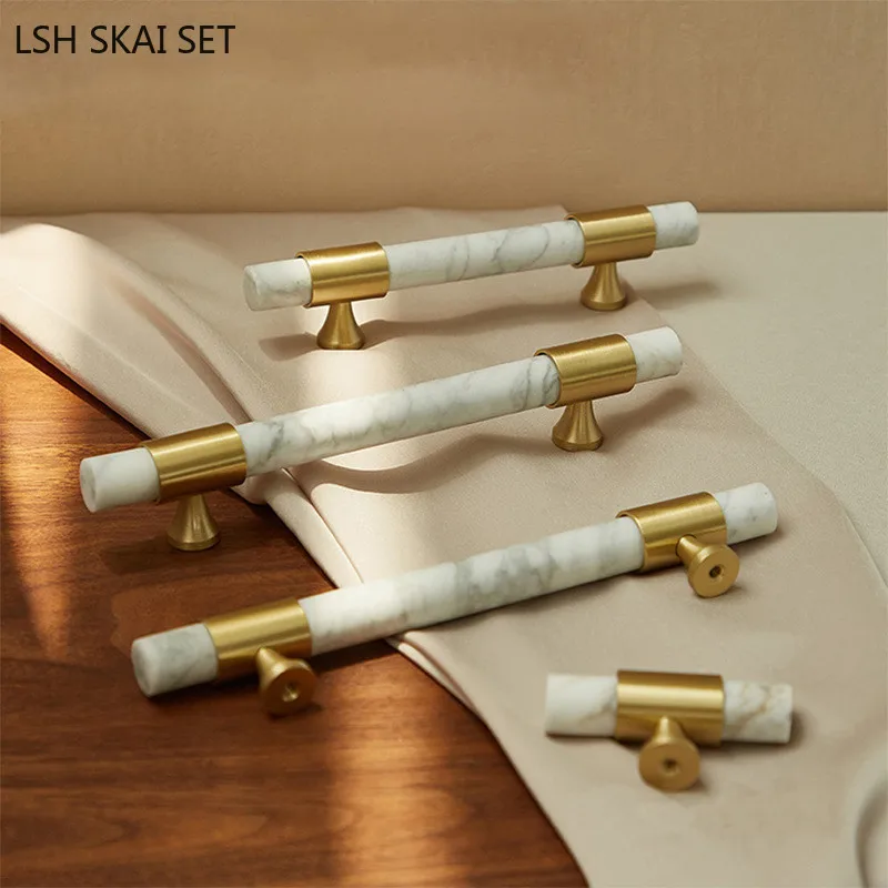 1Pc Marble Brass Handle Nordic - Furniture And Hardware Supplies ulasan dan harga